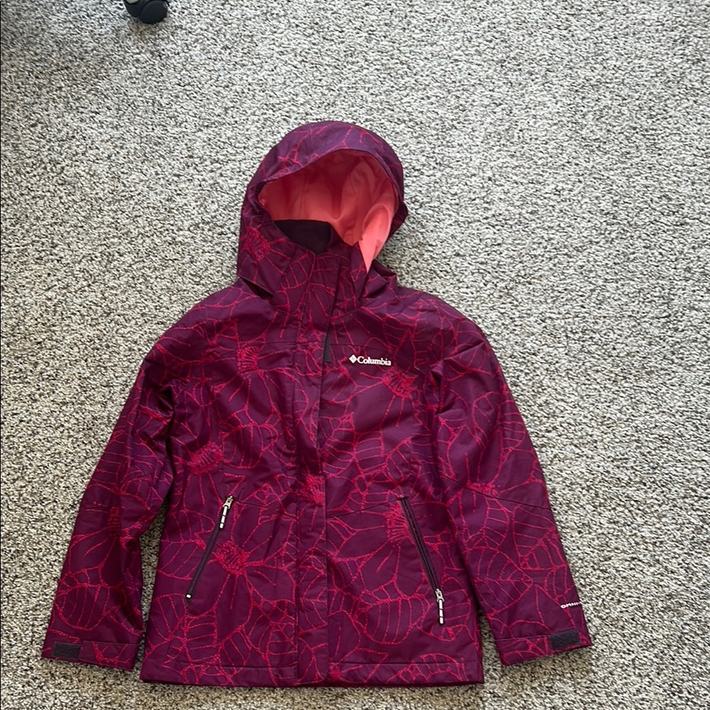Columbia Pink Raincoat Weather-Resistant Hooded Design